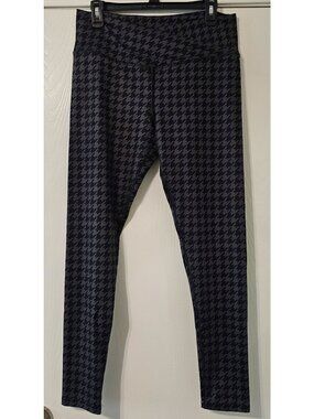 So Goods For Life Womens High-Waist Houndstooth Print Black & Gray Leggings Sz L